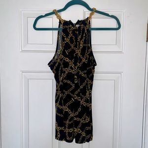 Michael Kors Chainlink Black/Gold Tank Top